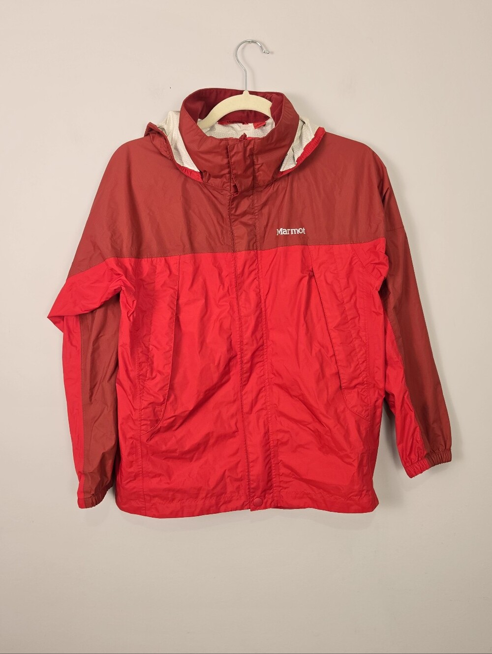 Marmot Kids Unisex Two-Tone Red Shell Jacket Size Large